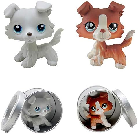Meidexian888 2PCS Rare Littlest Pet Shop, LPS Cartoon Cute Dog Child Girl Figure Toy Loose with Box Gifts for Children