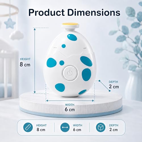 Image of Uonibaby by StarAndDaisy Baby Nail Trimmer, Baby Nail Cutter New Born 0-12 Months with 3 Filer Adjustment Electric Baby Nail Cutter, Safe Grooming /Nail Kit for Infant & Toddler - (Egg White)