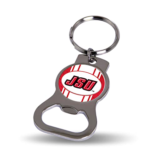 Rico Industries NCAA Jacksonville State Gamecocks Silver Metal Keychain - Beverage Bottle Opener With Key Ring - Pocket Size
