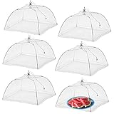 Simply Genius (6 pack) Large and Tall 17x17 Pop-Up Mesh Food Covers Tent Umbrella for Outdoors, Screen Tents, Parties Picnics, BBQs, Reusable and Collapsible