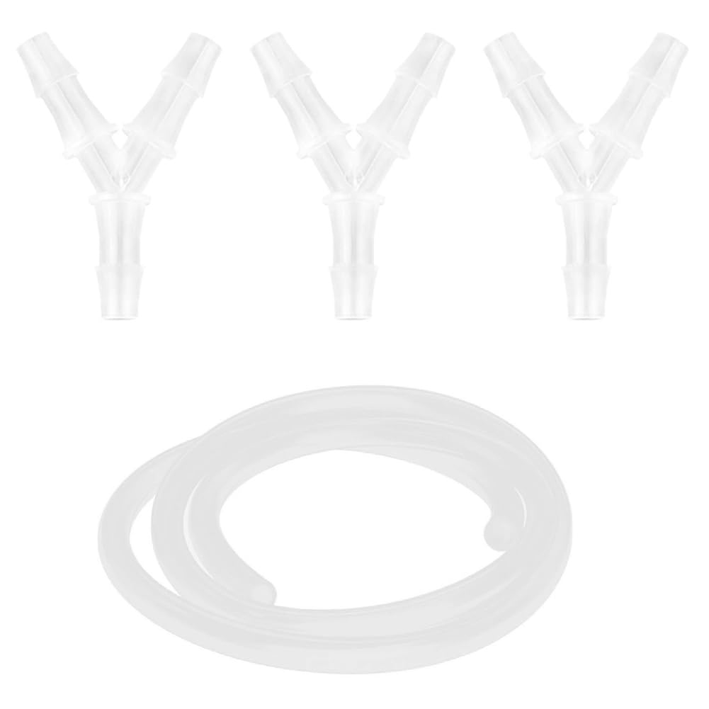 Food Grade Silicon Tubing 5/8" ID x 3/4" OD 10 Feet High Temp Pure Silicone Hose Tube +Plastic Barb Equal Y Tee 5/8" hose ID Polypropylene pipe connectors
