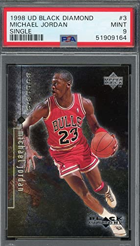Michael Jordan 1998 Upper Deck Black Diamond Basketball Card 3 Graded PSA 9