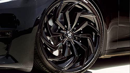Lexani Shadow - Staggered 20 Inch Wheels (Set Of 4 Rims) - Gloss Black Finish - Fits Most Sedans, Coupes, And Suvs - Concave Wheels #TOP2