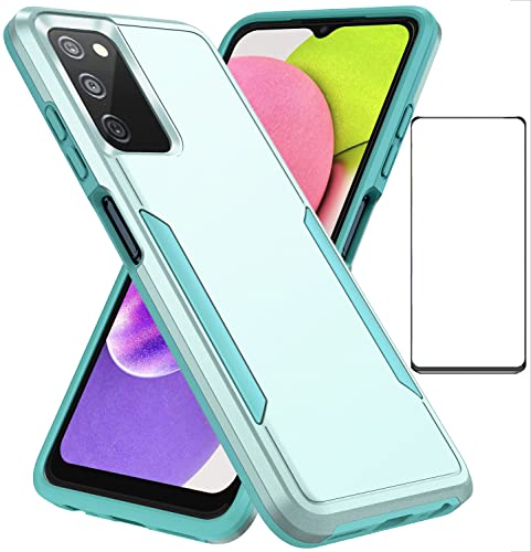 for Samsung Galaxy A03S Case with Screen Protector,Slim Fit Bumper Hybrid Heavy Duty Dual Layer Shockproof Armor Rugged Protection Defender Back Cover Protective Phone Case for Galaxy A03S (Green) by WVOZWWO - Used condition - CA$12.82