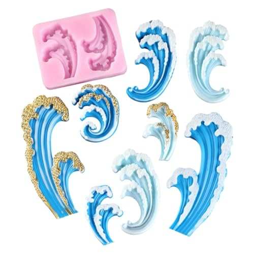 New 2026 Wave Ocean Silicone Molds Cake Dessert Table Decoration