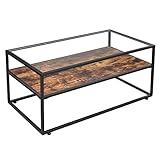 UNA PAUSA PARA EL CAFÉ EN CASA: La transparencia única del cristal, el estante rústico y la característica estructura de acero crean una mesa de café original para una pausa para el café cálida y acogedora en compañía de tus seres queridos