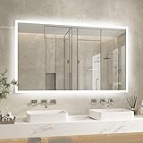 furduzz Backlit LED Illuminated Bathroom Mirror with LED Lights, 1000 x 600mm...