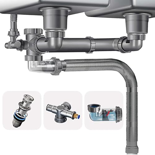Raccord de tuyau de descente lavabo universel simple double Setchen