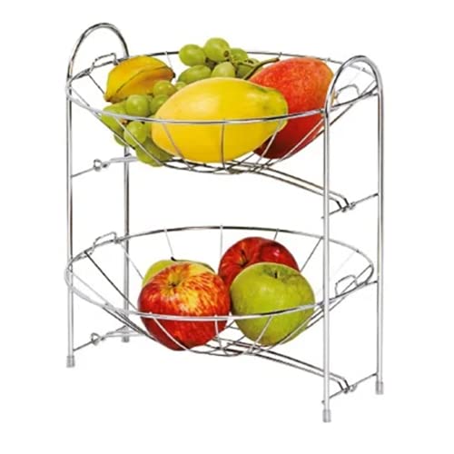 Passerini, 6011, Fruteira Dupla Desmontável em Mesa Balcão Cozinha, cor Cromado, Aço