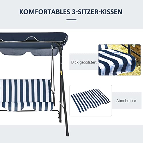 Outsunny Hollywoodschaukel 3-Sitzer für Garten und Terrasse