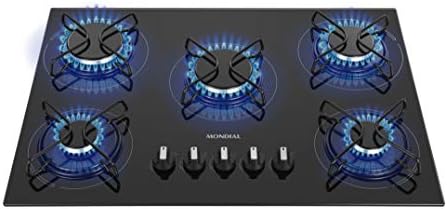 MONDIAL Cooktop a Gás, 5 Bocas, Preto/Inox, Bivolt - CTG-02