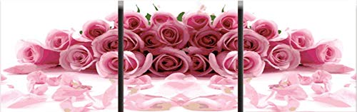 WOWDECOR Woldor DIY Lot de 3 Tableaux triptyque XXL Motif Fleurs de pêche Rose 40 x 40 cm x 3