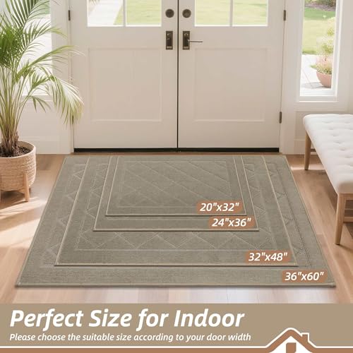 BEQHAUSE Dirt Trapper Door Mat 36" x 60", Doormat Non-Slip, Beige by BEQHAUSE - Used condition - Image 2