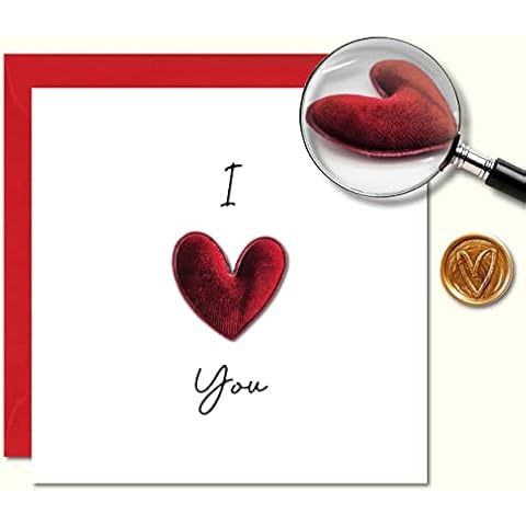 3d Valentines Card with luxury wax seal and envelope - Valentine's Day Cards for husband, wife, him, girlfriend, boyfriend - anniversary card I love you Cover
