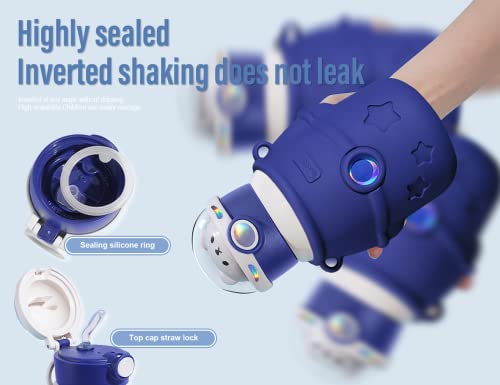 Litex Kids Water Bottle Thermos For Ages 3-15 - 17 Oz Bpa-Free Straw - Cute Reusable Vacuum Thermos - Adjustable Cup Strap For Girls, Boys, School, Outdoor Use（Pink #TOP5