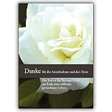10 Trauer Dankeskarten (10er Set): Danke für die Anteilnahme und den Trost - Dankeskarte Trauer mit schöner Rose | stilvolle Danksagungskarte Trauerkarte Set mit Umschlägen nach Beerdigung