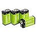 Amazon Basics - Batterie ricaricabili, 9V, da 200 mAh/Ni-Mh, Confezione da 4