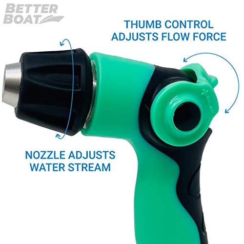 Boat Water Hose Nozzle Sprayer & High Pressure Garden Hose Nozzle Heavy Duty Outdoor Wide & Thin Head Marine Grade Washdown Spray Gun End For Gardening Boats Car Rv & Auto #TOP4