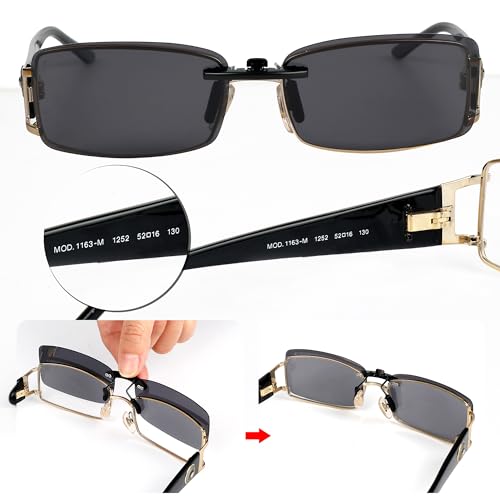 Polarized CLIP-ON Sunglasses for Versace 1163-M 1252 52x16 135 (Black) by Yes!Fresh - Used condition - Image 2