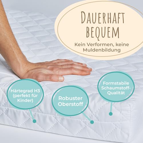 Matratze 60×120 cm für Kinder mit waschbarem Bezug und guter Luftzirkulation