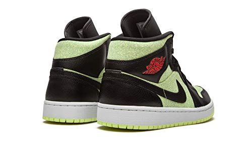 Jordan Women's 1 Mid Black/Chile Red-Barely Volt (CV5276 003) - 7