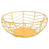 Simple ronde d'or creux Fer Fruit Basket Accueil Salon de bureau snack Bonbons Panier de rangement (Color : Black)