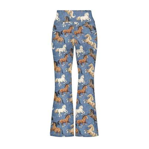 Horse Girl's Flare Leggings High Waisted Yoga Pants Bootcut Dance Casual Pants Activewear Kids Bell Bottoms2