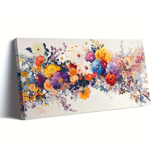 Tableau abstrait floral sur toile de salon design moderne - 4