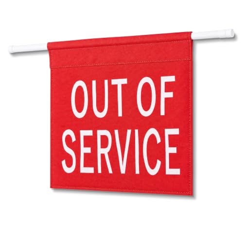 Leinuosen Out of Service Sign with 27-51 Inch Adjustable Tension Pole, Hanging Caution Door Barricade Sign for Bathroom Cleaning, Closed Restroom, Maintenance Area, Commercial Facilities, Elevator