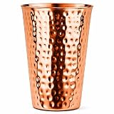 KUBENZA 100% Pure Copper Tumblers |BPA Free| No coating| Lacquer Free| Handcrafted Hammered Ayurvedic Glasses | 18 OZ Water Cups for Health, Detox & Hydration | Luxury