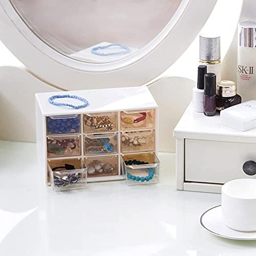 Shoccolt Desktop Drawer Organizer Mini Plastic Office Supplies Desk Storage Jewelry Organizer Box 9 Removable Drawers Storage Box Makeup Drawers for Office & Home White