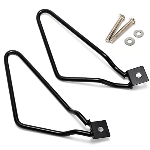 Motorcycle Universal Saddlebags Saddle Bags Brackets Support For Harley Sportster 883 Iron Xl883N Dyna Fat Bob Fxdf Softail V-Rod Cafer Bobber Chopper Touring Honda Suzuki Yamaha Kawasaki Bmw (Black) #TOP2
