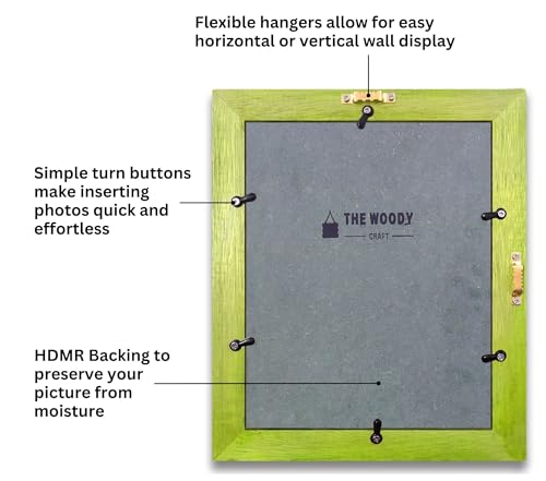 Image of Wooden Rectangular Photo Frame With Mat,Green Photo Frame 6 X 8 Inch With Mat Or 8 X 10 Inch Without Mat For Wall Decoration,Gallery Walls,Best Wooden Photo Frames For Posters &Photos