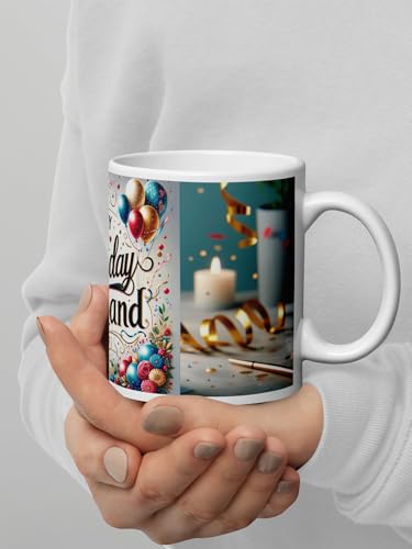 Image of Better Gift Flowers Happy Birthday Husband Mug, Round Shaped Multicolor Themed Coffee Mugs, Mug for Gifting, Gifting Items for Family, Friends & Closed Ones
