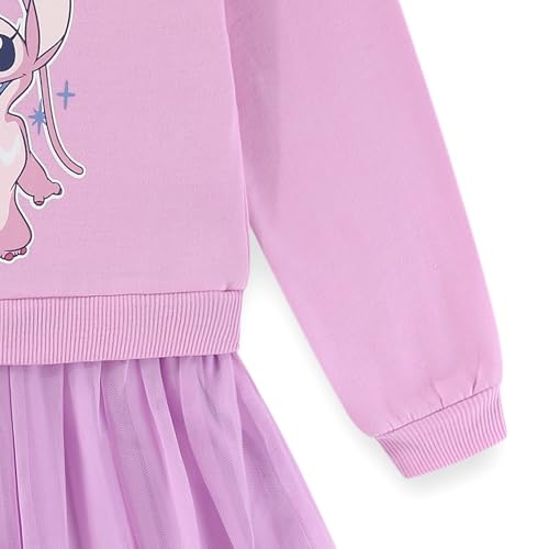 Disney Lilo and Stitch Angel Girls Long Sleeve Tulle Dress for Little Kids to Big Kids4