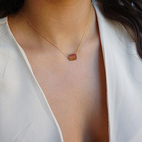 Natural Carnelian Healing Crystal Necklace - Earthy Anxiety & Healing Necklace3