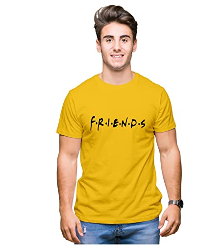 Image of Hangout Hub Friends Printed Round Neck Half Sleeves Tshirts-Set of 2-Men Cotton Regular Fit T Shirts-Family Matching Twinning Tshirts