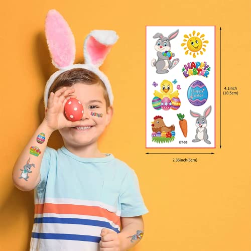 Aoyoo Easter Temporary Tattoos For Kids, 20 Sheets Easter Egg Bunny Chick Tattoos Stickers For Boys Girls Easter Day Party Decorations Supplies Favors #TOP4
