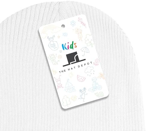 The Hat Depot 아동용 100% 워싱 면 부드럽고 가벼운 커프 스컬 플레인 데일리 비니 아동용 — 사진 6