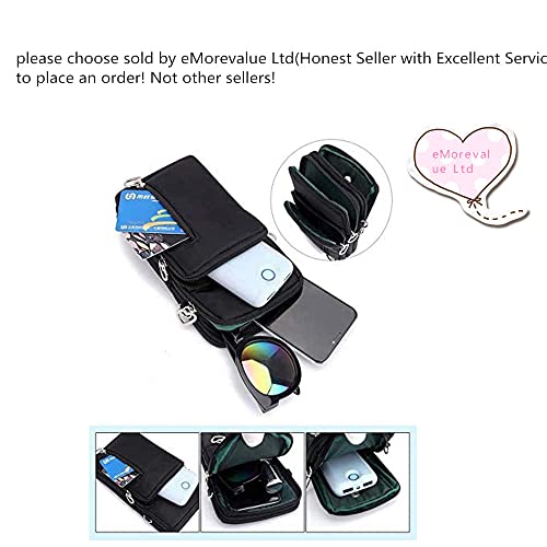 Emorevalue Phone Purse For Samsung Galaxy S23 S22 Ultra/Plus, S21 S20 Ultra/Fe, Note 20 Ultra, A14 5G, A13 5G, A53 5G, A42 5G, A02S A03S A04S A12, Iphone 14 13 Pro Max Crossbody Bag Pouch (Black) #TOP2