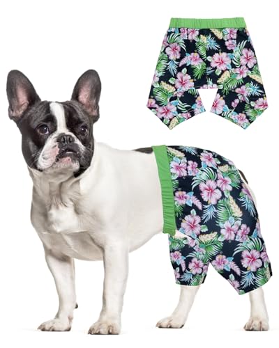 CuteBone Dog Swim Trunks Swimsuit Durable & Comfortable - Quick-Dry, Adjustable Waistband Shorts, UV Protection Bikini- Perfect for Beach, Pool & Outdoor Fun, Hawaii DST04XXL