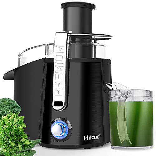Juicer Machines, Centrifugal Juicer Extractor, Electric Juicer Maker Fruit and Vegetable, Anti-slip juicers easy to clean, 3 Feed Chute, Stainless Steel, BPA Free(Black)