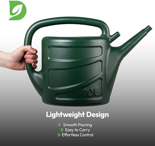 Hardys 10L Green Rose Watering Can - Outdoor & Indoor Watering Can with Detachable Sprinkler Rose Head, Long Spout Water Can for Houseplant & Garden Plants - View 8