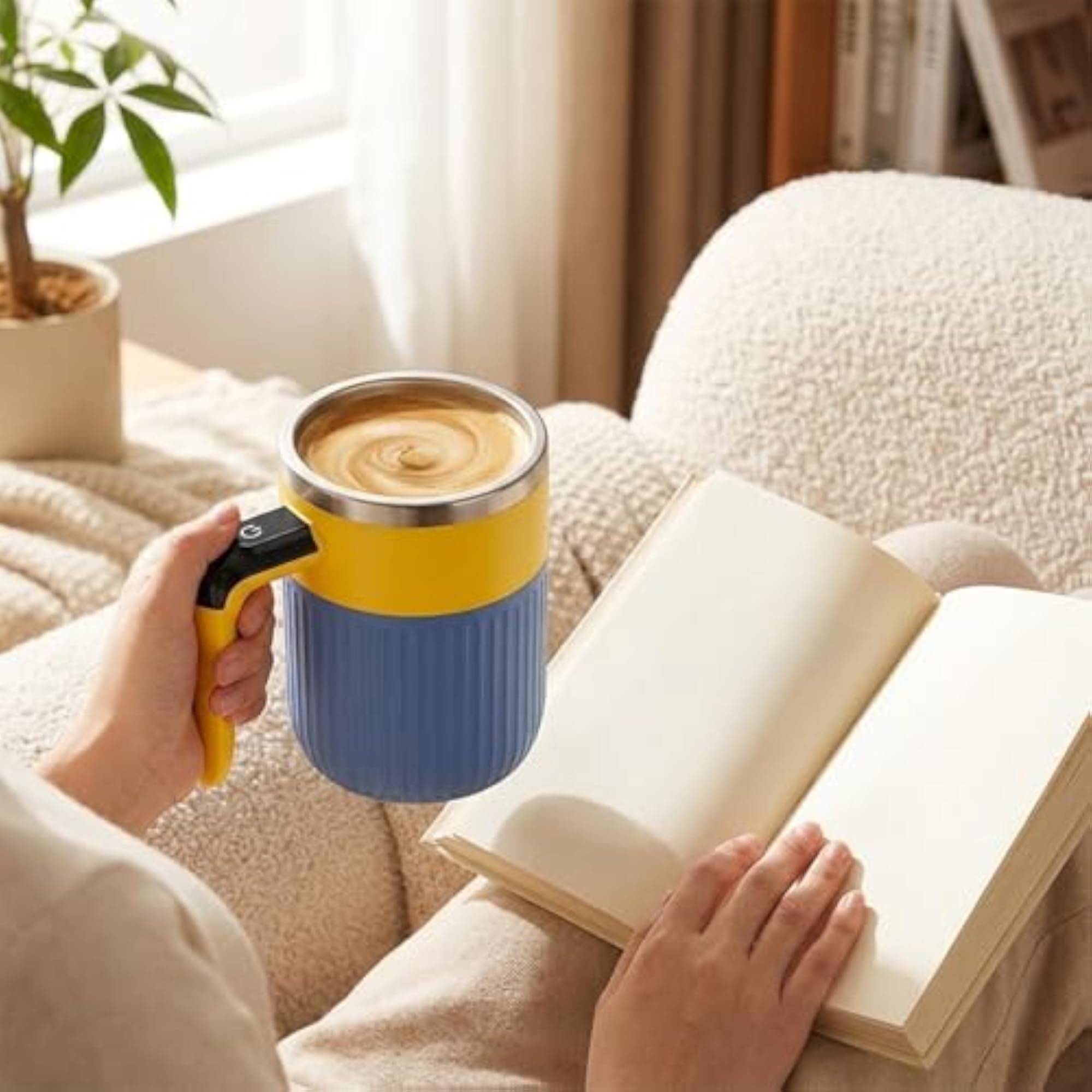 Automatic Stirring Coffee Mug, Self Mixing Mug for Tea & Chocolate