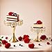 Vidisan 2 Pcs Gold 8/10 Inch Crystal Cake Stand Set Round Cake Stand with Crystal Bling Pendants Dessert Table Display Set for Wedding Event Birthday Party Dessert Table