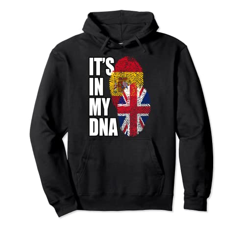 British Y Spaniard Mix DNA Flag Heritage Sudadera con Capucha