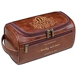Neceser de cuero personalizado para hombre, kit de Dopp personalizado con texto grabado, bolsa de afeitado de viaje, regalo para el día del padre, Navidad, cumpleaños, boda