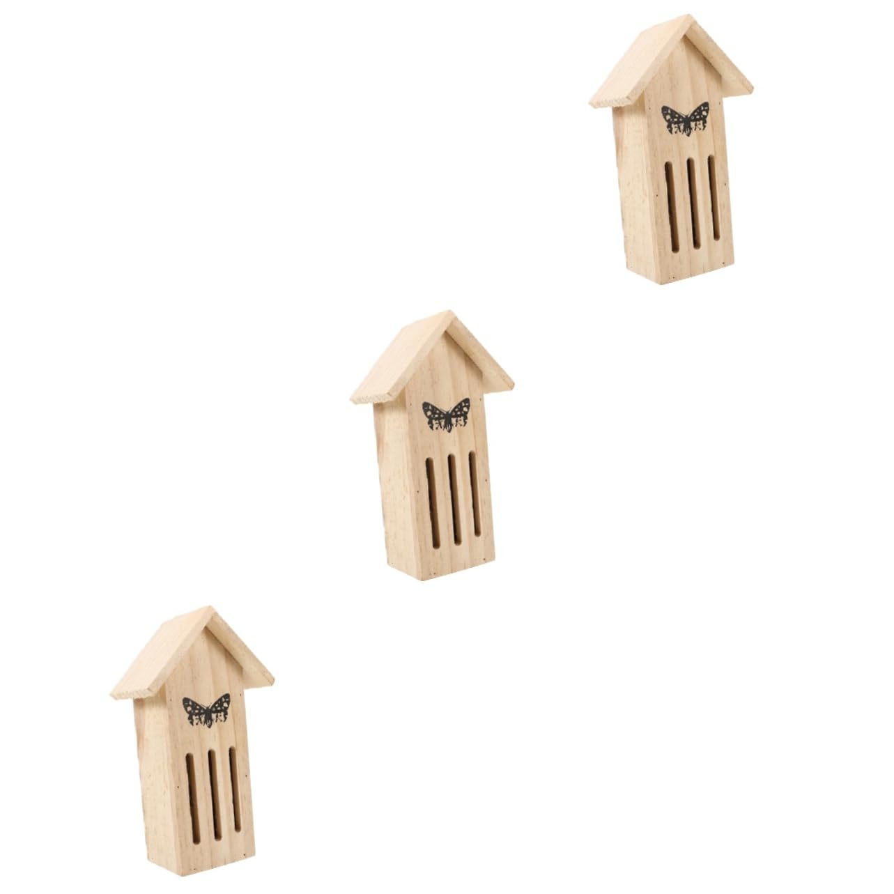 Yardwe 3stücke Wooden Butterfly House Und Futterstation Für Schmetterlinge Wetterfestes Insektenhotel Für Garten Natürlicher Lebensraum Für Schmetterlinge Und Insekten