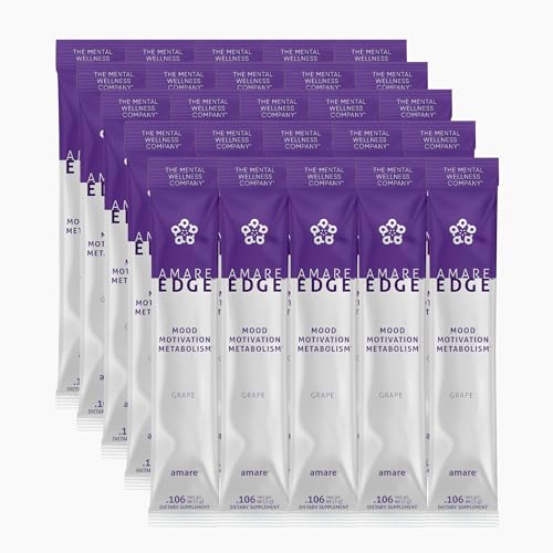 Image of Amare Edge Plant Based Nootropic Powder Drink for Endurance and Motivation, Grape, 30 Servings