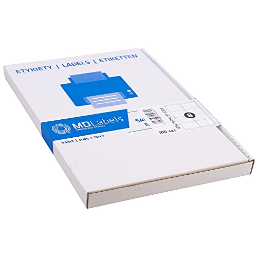 MDlabels Universal Etiketten DIN A4 (105 x 70 mm, 100 Blätter, 800 Klebeetiketten) Papier- matte- selbstklebend- bedruckbar-permanent haftend- Adressaufkleber Cover
